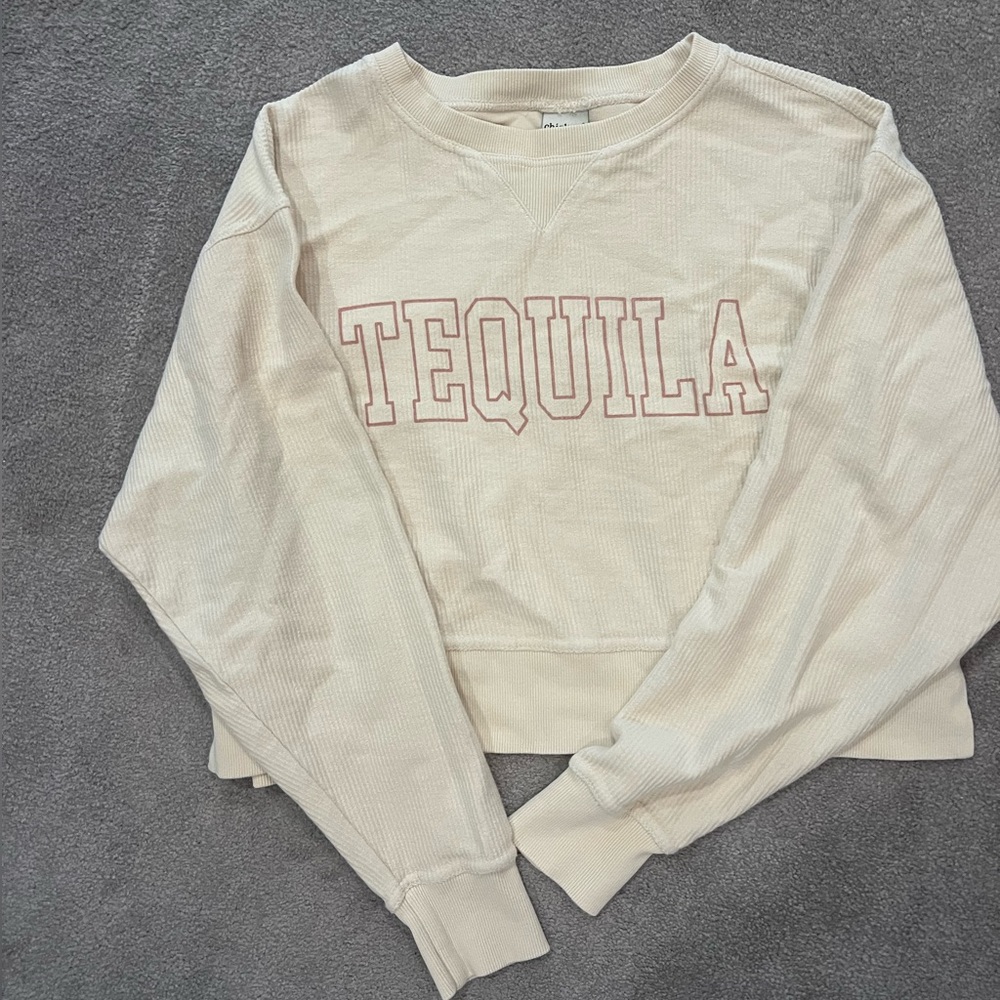 Yellow cropped long sleeve T-shirt
